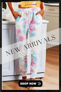 Tie Dye Print Casual Pants Multicolor Sweatpants For Spring Loungewear, Casual Multicolor Sweatpants For Spring, Casual Multicolor Loungewear Bottoms, Tie Dye Print, Bottoms Pants, Casual Pants, Womens Bottoms, Tie Dye, Pants For Women