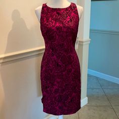 Nwt. Beautiful Purple/Magenta And Black Embroidered Badgley Mischka Dress In Size 8. Cute T.Back Style With Black Mesh Inserts, Zipper In Back. Bust: 34” Shoulder To Hem: 37” Holiday Formal Purple Dress, Gold Formal Dress, Tulle Cocktail Dress, White Sequin Dress, Badgley Mischka Dress, Beaded Evening Gowns, Aztec Dress, Blue Sequin Dress, Gold Sequin Dress