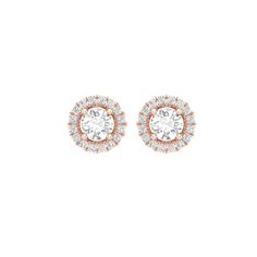 1.34 Ct Round Cut Moissanite Hip Hop Halo Stud Earrings 14k Rose Gold Plated Hop Earrings, Bling Crafts, Halo Stud Earrings, Halo Earrings Studs, Round Moissanite, Gold Plating, Rose Gold Plates, Round Cut, Halo