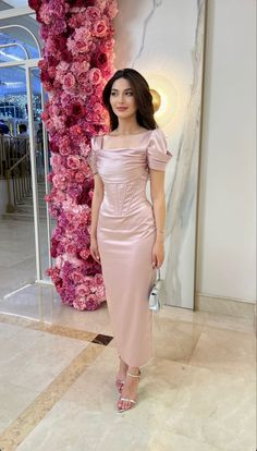 Off Shoulder Lantern Sleeve Dress, Elegant Midi Dress Classy, Midi Dress Classy, Prom Dresses Pink, Prom Dresses Long Pink, Elegant Midi Dresses, Elegant Dresses Classy, Formal Party Dress