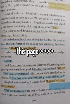 an open book with text that reads this page > > >? and the words below it