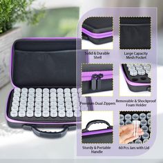 an image of a purple and black case with key board in the bottom half, side by side