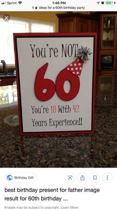 a sign that says you're not 60 years experience on the side of a counter