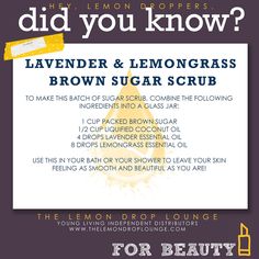 Beautiful skin with Young Living Essential Oils | Mommy's Little Men Coconut Essential Oil, Brown Sugar Scrub, Sugar Scrub Recipe, Yl Essential Oils, Living Essentials Oils, Living Essentials