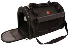 a large black dog carrier bag