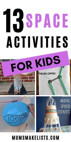 the top ten space activities for kids to do with their own hands and feet, including science