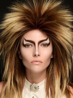 Jareth The Goblin King Makeup, Jareth Makeup, Labyrinth Makeup, Labyrinth Bowie, Labyrinth Costume, Halloween Makeup Diy Easy