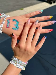 Nails For Coldplay Concert, Taylor Swift Nails Bejeweled, Taylor Swift Nail Inspo Eras, Pink Taylor Swift Nails, Taylor Swift Tour Nails, Lover Themed Nails, Eras Tour Nails With Tortured Poets, Nails For Taylor Swift Concert