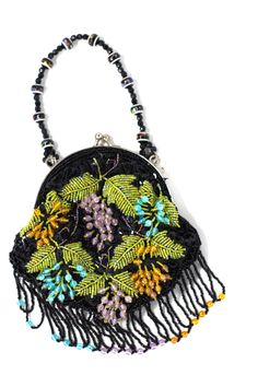 "charming little purse..in a victorian style.. excellent condition! mesauring: 7x6\" Pet Free/smoke free Enjoy!" Handmade Victorian Evening Bag, Vintage Handwork Evening Bag For Party, Antique Beaded Evening Bag For Party, Beaded Fringe Evening Bag, Vintage Embroidered Evening Bag For Party, Bohemian Evening Bag With Beaded Fringe, Bohemian Evening Bags With Beaded Fringe, Antique Beaded Evening Bag, Handmade Bohemian Evening Bag