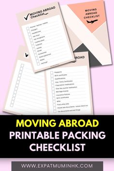 moving around printable packing checklist with the words moving about and an image of a truck