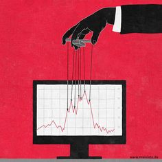 a hand reaching for an upward graph on a computer screen with arrows coming out of it