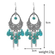 Product Name: Women Boho Turquoise Earring Vintage Ethnic Retro Boho Earring Item NO.: 21554419 Weight: 0.05 kg = 0.1102 lb = 1.7637 oz Category: Accessories> Jewelry Tag: NECKLACE Creation Time: 2023-03-13 Size: Weight: 8~20g/pcs (Perfect weight, comfortable to wear). Necklace Material:Alloy + Faux Turquoise,Epoxy.Nickel-free, Lead-free, Cadmium Free and Hypoallergenic Luxury Jewelry Earrings, Turquoise Accessories, Winter Necklace, Turquoise Fashion, Turquoise Earring, Holiday Party Fashion, Boho Turquoise, Boho Earring, Turquoise Boho