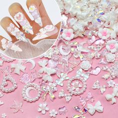 PRICES MAY VARY. 💖 You Will Receive: A bag of mix 3D nail charms varies in more than 20 styles, totally around 320pcs. 🎀 About Mixtures: These mix includes white/translucent as pictured, charm styles varies from heart, bows, flowers, butterfly to mermaid tail, starfish, cat paw, pearl charms, etc. Due to the large variety of styles in the mixture, we cannot guaranty you'll receive any specific piece you want. 🎀 Easy to Use: These 3D cute charms are made of high quality resin with vibrant colo Y2k Charms, 3d Nail Charms, Kawaii Y2k, Coquette Nails, Flowers Butterfly, Unique Phone Case, Cat Paw, 3d Nail, Resin Charms