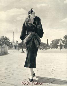 abrigo 1930s Fashion Dresses, Paris Mode, Moda Paris, Vintage Fur