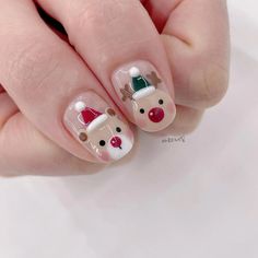 Nail Cristhmas Design Simple, Nail Noel Christmas, Christmas Nail Simple, Noel Nail, Nail Noel, Nail Art Noel, Xmas Nail Art, Nail Art For Kids, Nyc Nails