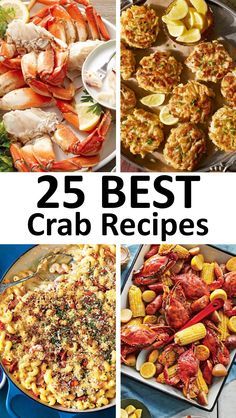 the 25 best crab recipes are on display