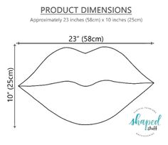 the product is shown with measurements for each lip