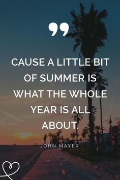 a quote from john mayer that says cause a little bit of summer is what the whole year is all about