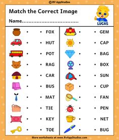 the matching worksheet for match the correct images