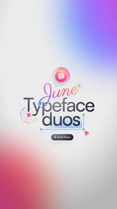 the typeface duos logo is displayed on a colorful background