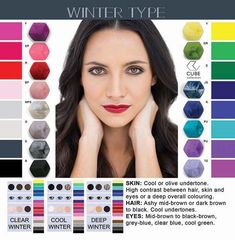 WINTERTYPE - FATES, Style with a story Color Analysis Winter, Winter Skin Tone, Cool Winter Color Palette, Deep Winter Palette, Deep Winter Colors, Clear Winter, Skin Undertones, Winter Color Palette, Winter Typ