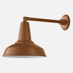 a brown wall light on a white background