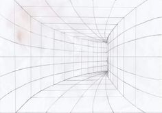 a drawing of an empty room with lines going through the wall and floor to the ceiling