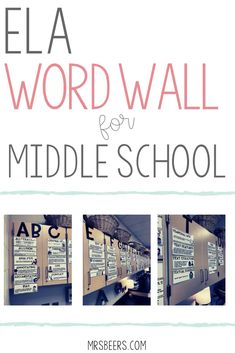 the cover of ella word wall for middle school