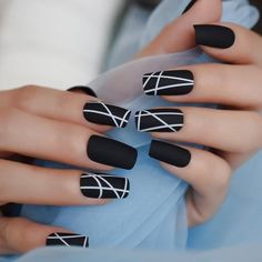 25 Best Square Nail Designs to Copy in 2023 - The Trend Spotter Nail Store, Matte Nails Design, Nails Fake, Metallic Nails, Black Nail, Fake Nail, Fall Nail Art, Nail Length, Gel Nail Designs