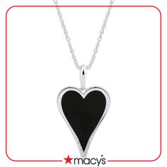 in stock Macy's Jewelry With Heart Charm, Macy's Black Jewelry For Gift, Macy's Black Jewelry For Gifts, Macy's Black Jewelry Gift, Macy's Sterling Silver Heart Pendant, Heart Shaped Necklace From Macy's For Gift, Heart-shaped Necklace From Macy's For Gifts, Heart-shaped Necklace From Macy's As A Gift, Macy's Heart Charm Necklaces For Valentine's Day