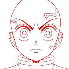 an anime character's face with red eyes