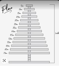 a diagram showing the size and height of a christmas tree with names on each side