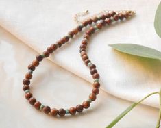 Wooden Bead Necklace in Shades of Rosewood, Turquoise, Olive, Rust and Green. - Etsy Earthy Green Necklace With Wooden Beads, Wooden Bead Necklaces, Rust, Wooden Beads, Choker Necklace, Shades, Beaded Necklace, Turquoise, Beads