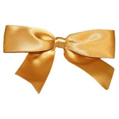 a gold bow on a white background