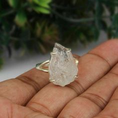 Raw Herkimer Diamond Statement Ring 925 Sterling Silver Ring Handmade Jewelry | eBay Lab Created Diamond Rings, Statement Rings Diamond, Handmade Jewelry Ring, Raw Stone Ring, Silver Gold Jewelry, Sterling Silver Jewelry Handmade, Peridot Gemstone, Sterling Silver Flowers, Silver Rings Handmade