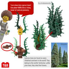 there are many different types of trees on this page, including one that is made out of legos