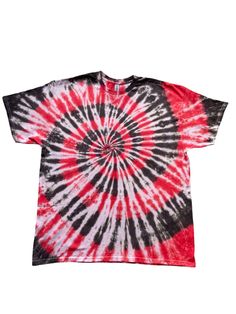 Red and Black Spiral Tie Dye T-Shirt Welcome to Essex Tie Dye This T-Shirt has been designed and hand dyed in the UK.  All items in our shop are hand dyed and due to the unique nature of tie dye the colour and patterns will vary from image. If you want to see our OTHER SPIRAL DESIGNS click https://www.etsy.com/uk/shop/EssexTieDye?ref=seller-platform-mcnav&section_id=41479531 To see our FULL RANGE of Tie Dye items VISIT OUR HOME PAGE here https://www.etsy.com/uk/shop/EssexTieDye?ref=seller-platfo Hand Dyed Black Short Sleeve T-shirt, Black Hand-dyed Short Sleeve T-shirt, Casual Hand Dyed Red T-shirt, Casual Red Hand Dyed T-shirt, Casual Red Hand-dyed T-shirt, Red Hand Dyed Short Sleeve T-shirt, Spiral Tie Dye, Unique Nature, Spiral Design