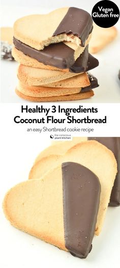 healthy 3 ingredient coconut flour shortbread cookies with chocolate ganache on top, and then dipped in peanut butter