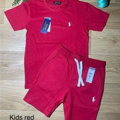 Multiple Colors And Sizes Casual Red Cotton Sets, Red Playwear Sets For Spring, Casual Red Spring Sets, Polo Jogging Suits, Nike Tech Suit, Tech Suit, Boys Cargo Shorts, Ralph Lauren Baby Girl, Polo Outfit