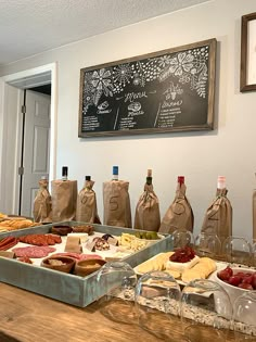 the food is prepared and ready to be served in the buffet style setting on the table