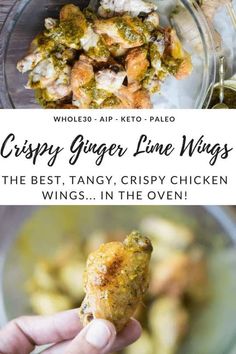 crispy ginger lime wings are the best, tangy, crispy chicken wings in the oven