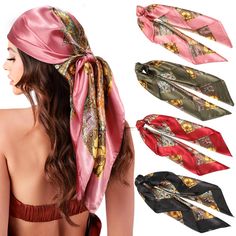 PRICES MAY VARY. KEEP YOUR HAIR ARRANGEMENT - A 35”×35” / 90 cm×90cm large head scarf is enough for most daily wear. The satin scarf can be a hair wrap, hair bandana, or head kerchief to wrap your hair in arrangement when you’re doing something WEARING SILKY SCARF in MULTI-WAY - Silk feeling large scarf is soft, light, comfortable, and shiny. You can wear this headscarf in various ways, such as a wild rag, a neck scarf, a head scarf, a hair scarf, a shawl, and a hair band, and wear it with hats Hair Bandanas, Head Kerchief, Satin Head Scarf, Silk Hair Scarf, Hair Bandana, Head Wraps For Women, Silk Scarf Hair, Large Silk Scarf, Scarf Square