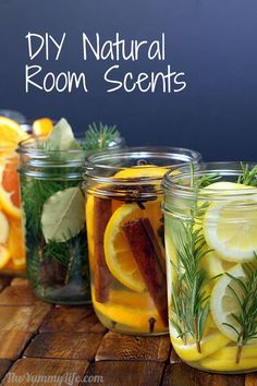 several jars filled with different types of lemons and herbs