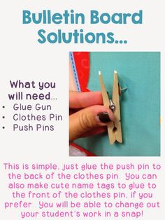 the instructions for how to make a bulletin board with clothes pins and glue on it