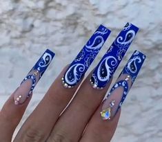 Doing Nails, Nails Round, Acrylic Toe Nails, Blue Acrylic Nails, Long Acrylic Nails Coffin, Almond Acrylic Nails, Unique Acrylic Nails, Long Square Acrylic Nails