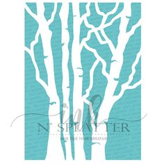 a paper cutout of two trees with white branches