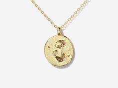 Poppy August Birth Flower Necklace | Little Sky Stone Elegant Poppy Colored Jewelry Gift, Poppy Flower Shaped Jewelry Gift, Poppy Flower-shaped Jewelry Gift, Poppy Colored Flower Shaped Jewelry Gift, Poppy Colored Flower Shaped Gift Jewelry, Poppy Birth Flower, August Birth Flower, Poppy Necklace, 14k Gold Plated Jewelry