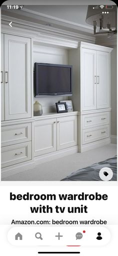 the bedroom wardrobes with tv unit are on sale