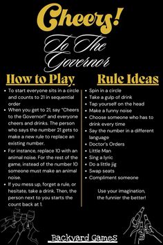 a poster with instructions on how to play rules