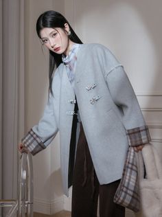 ❤︎The Blue Far Edge Check Court + Check Short Skirt❤︎ Half Jacket, Tweed Suits, Plaid Jacket, Blue Skirt, Short Skirt, Ice Blue, Skirt Pants, Skirt Length, Blue Color